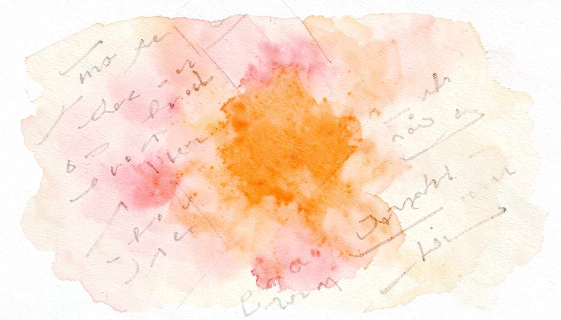 A soft watercolour wash of blush pink and cream tones blending into warm ivory, with gentle abstract brushstrokes suggesting stationery and handwritten notes
